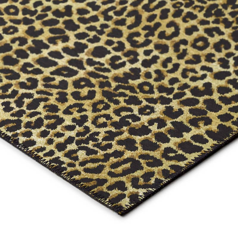 Addison Indoor/ Outdoor Safari Leopard Animal Print Washable Area Rug