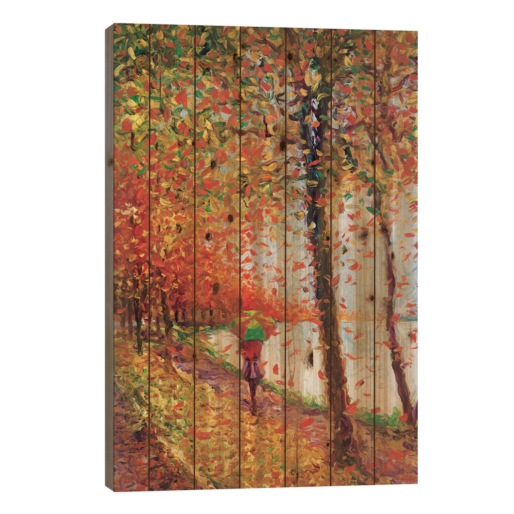 Emma Walks Lakeview Print On Wood by Iris Scott - Multi-Color