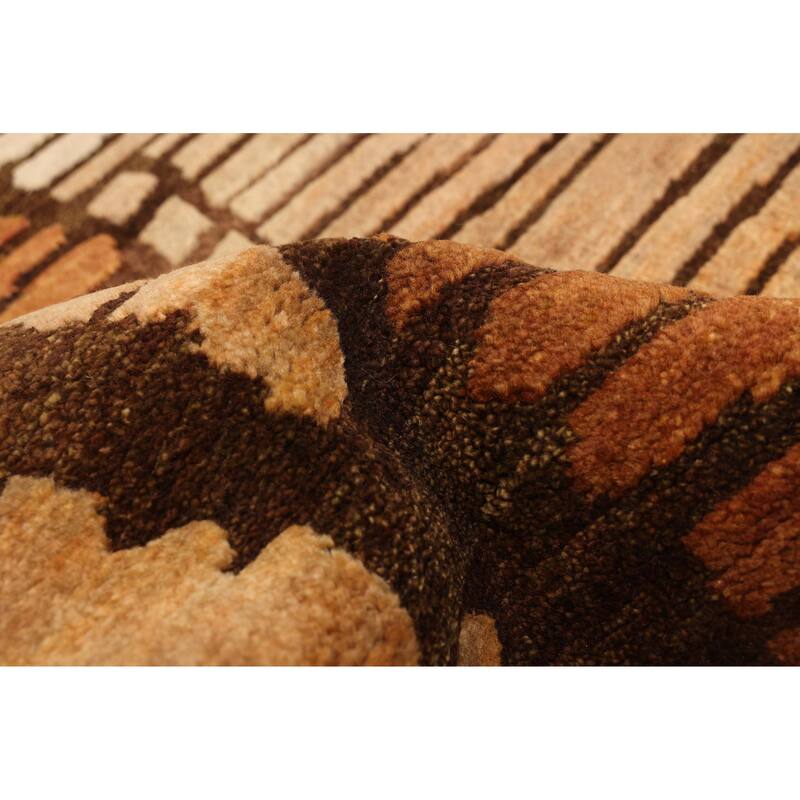 ECARPETGALLERY Hand-knotted Tangier Brown Wool Rug - 8'2 x 9'9