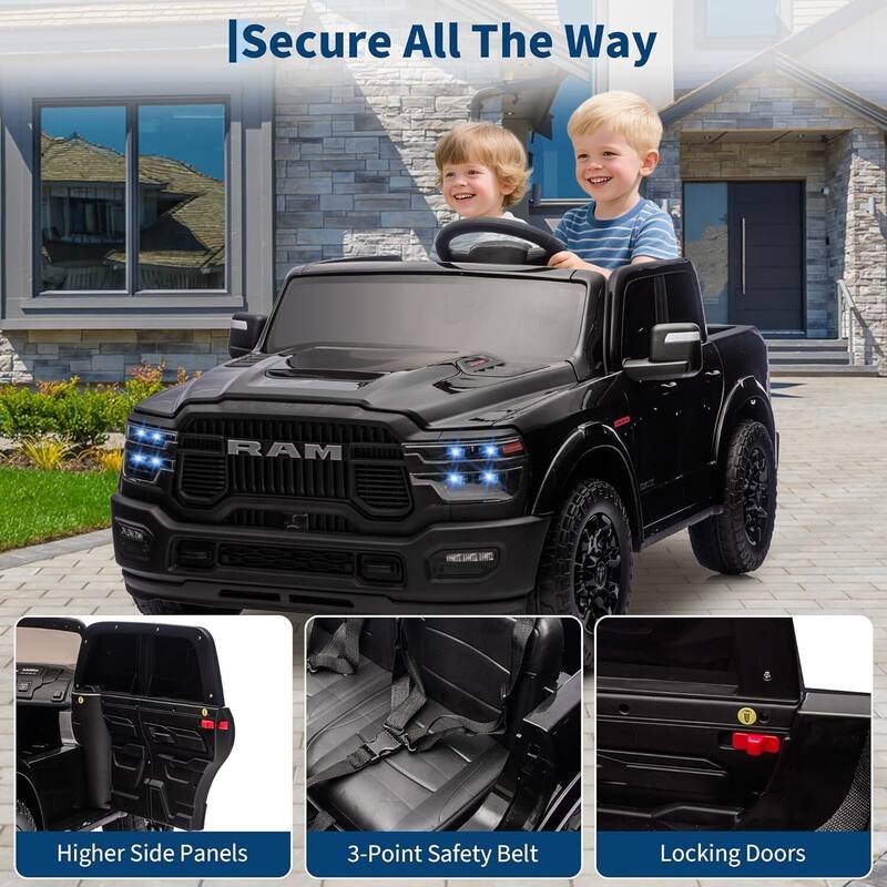 2 Seater Electric Car for Kids, 24v Ride on Truck Toy for Kids Best Gift