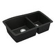 preview thumbnail 41 of 63, Karran Undermount Quartz 33 in. Double Bowl 60/40 Kitchen Sink with Bottom Grids and Strainers