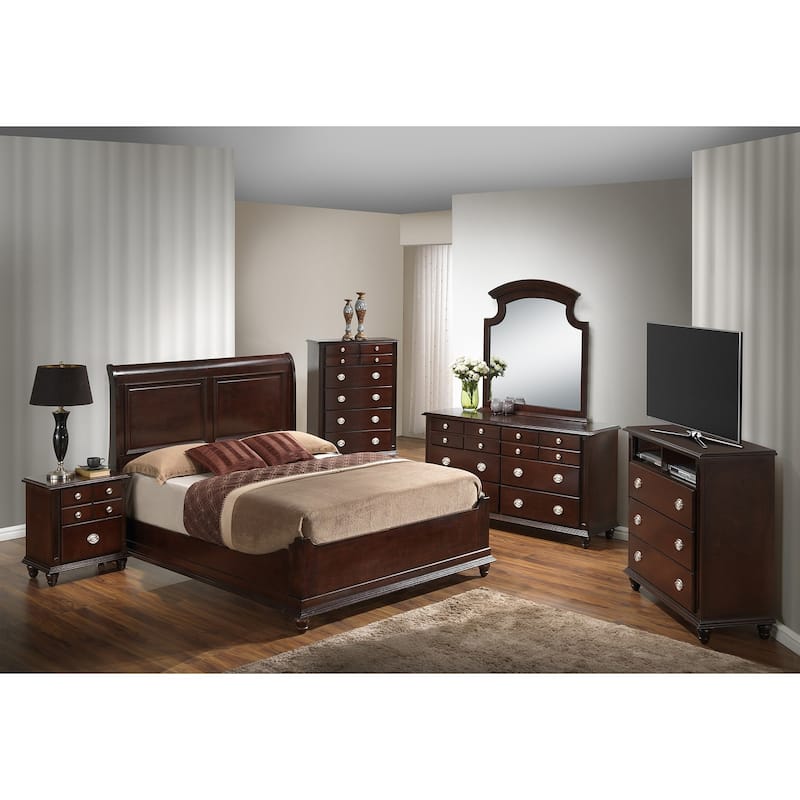 3-Drawer Wooden TV Media Chest - 44" - Brown