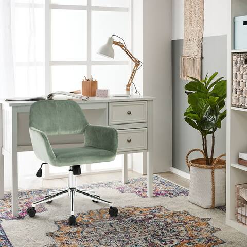 Porch & Den Sabrina Velvet Home Office Swivel Chair