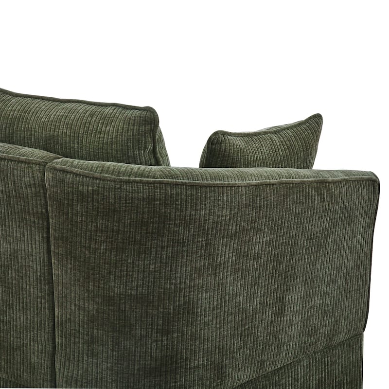 82"W Chenille Upholstered Couch With Cushion, Modern Loveseat Sofa, 3-Seater Sofas For Living Room, Beige/Blue/Grayish Brown