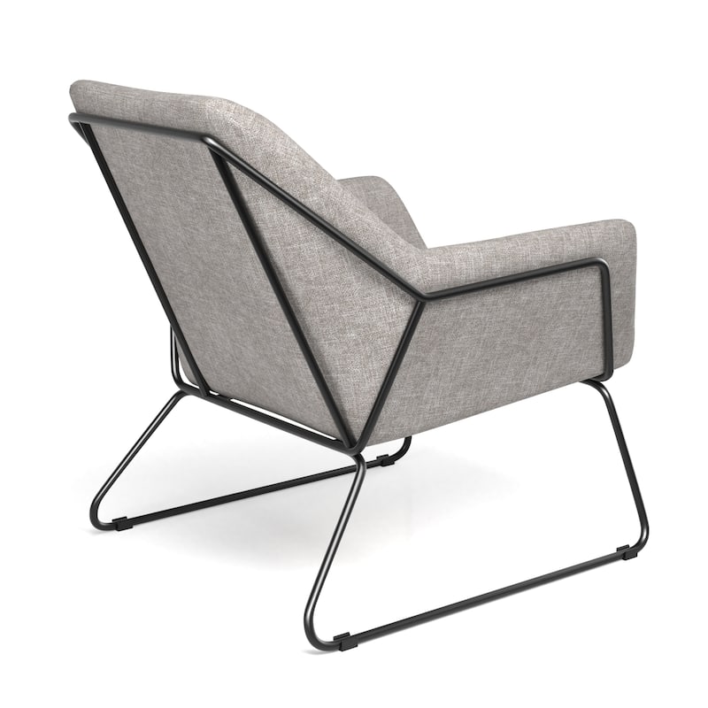 Caine Fabric Accent Chair with Black Powder Coated Sled Base