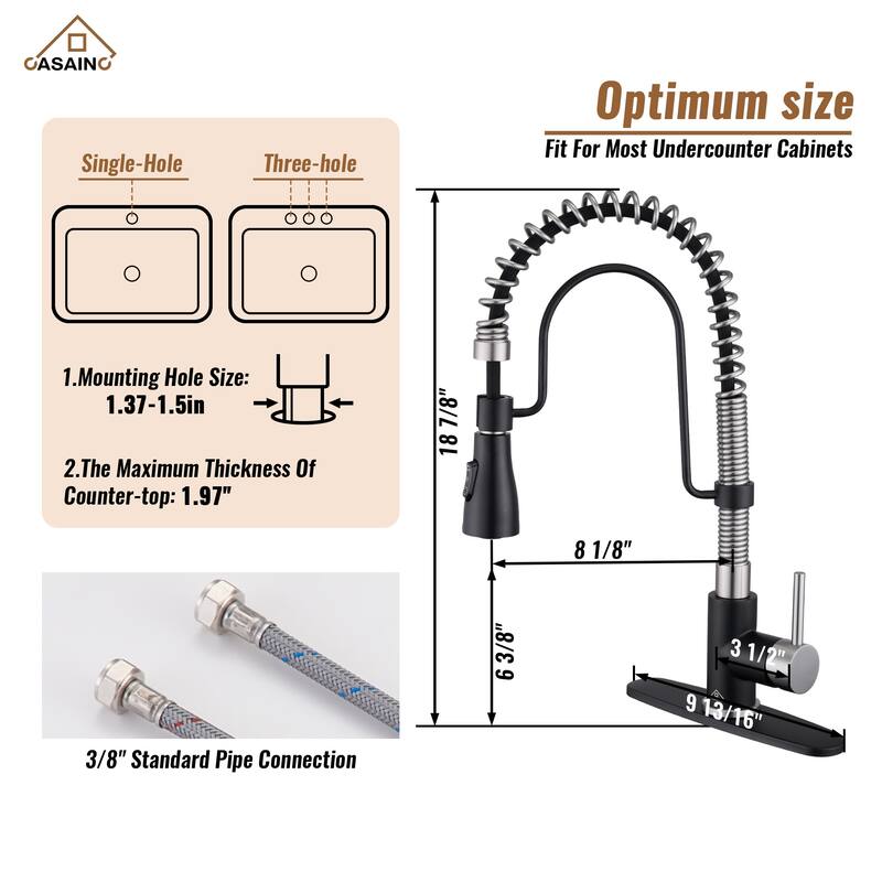Single Handle Pull Down Sprayer Kitchen Faucet