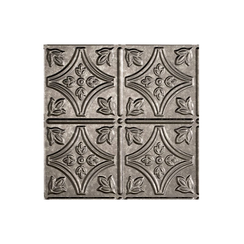 FASÄDE Traditional Style 1 Decorative Vinyl 2ft x 2ft Lay in Ceiling Panel in Galvanized Steel (5 Pack) - 12in x 12in Sample - Galvanized Steel