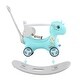 preview thumbnail 7 of 12, 3-in-1 Toddler Unicorn Rocking Horse, Ride-On, and Balance Bike with Sound Button, Ideal for Ages 1-3 Blue