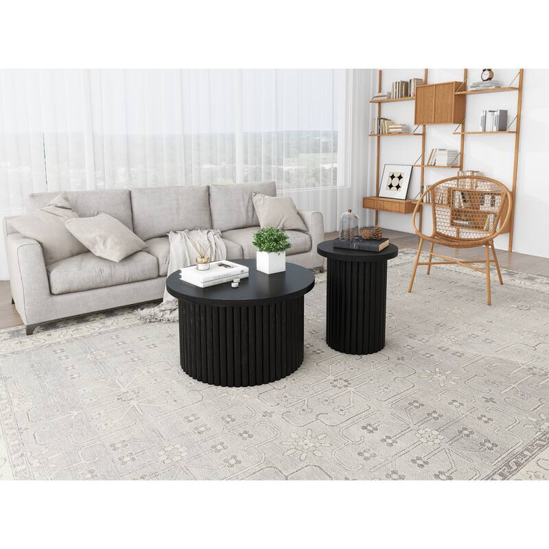 Coffee Table Set Of 2 ,Round Coffee Table,Modern Side Tables Accent End Table