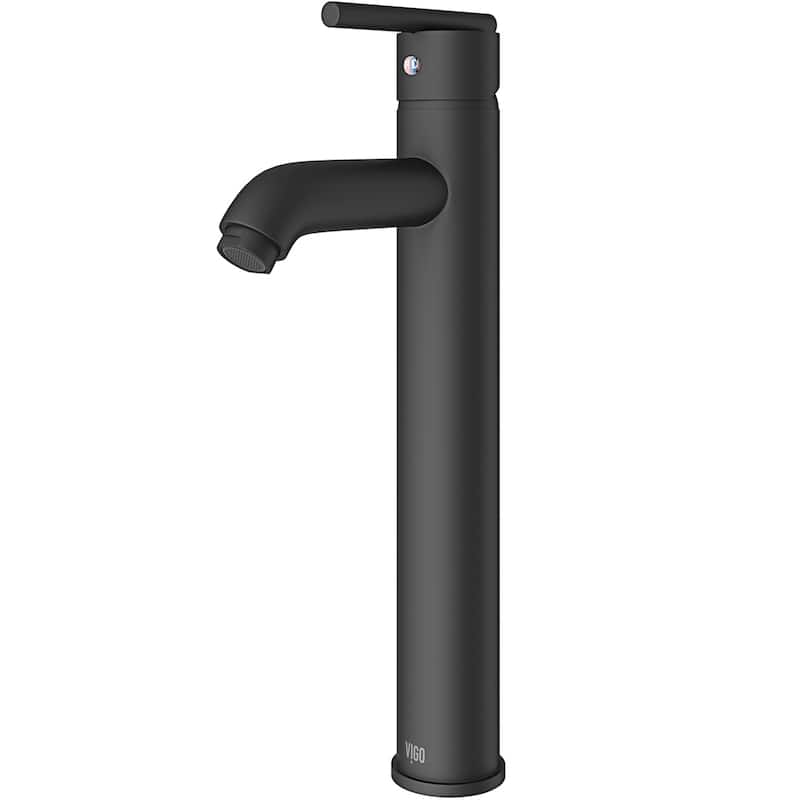 VIGO Seville 13" H Single Handle Single Hole Bathroom Vessel Faucet - Matte Black