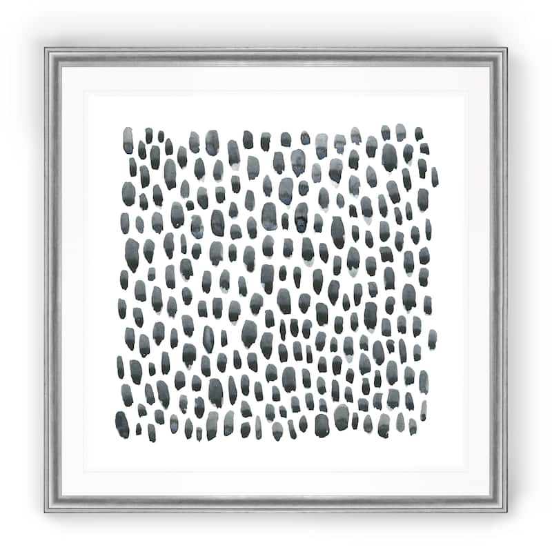 Blue Grey Tessera II -Black Framed Print