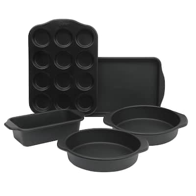 Platinum Collection 5 Piece Nonstick Carbon Steel Bakeware Set in Matte Black