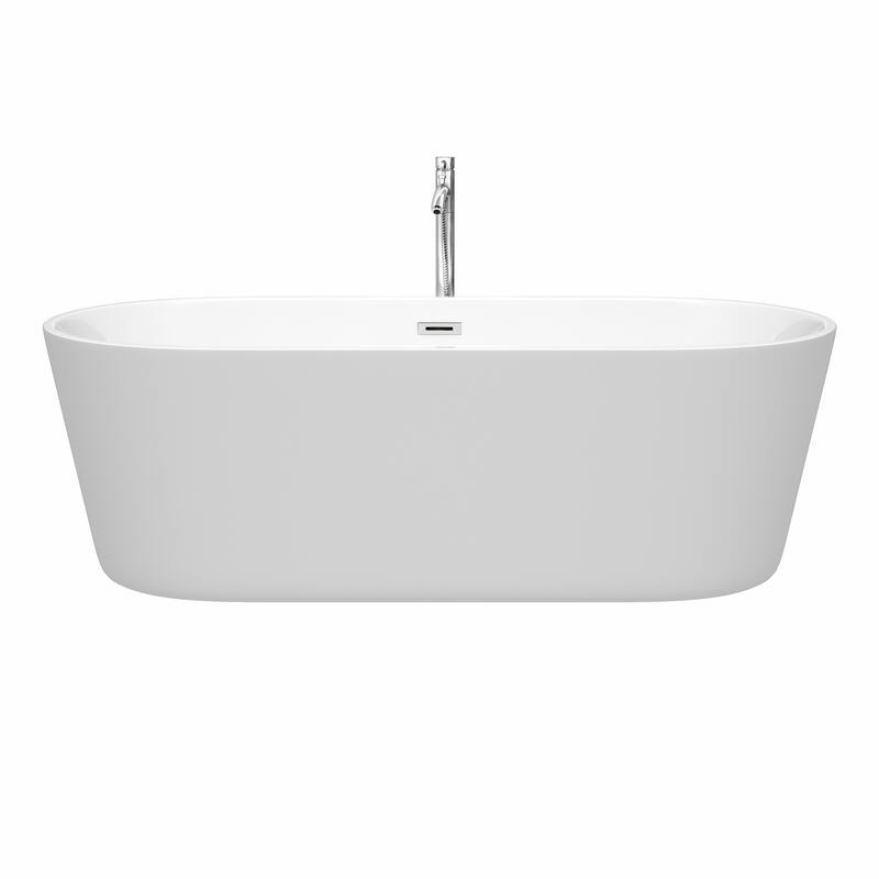 Wyndham Collection Carissa 71-inch White Freestanding Soaking Bathtub