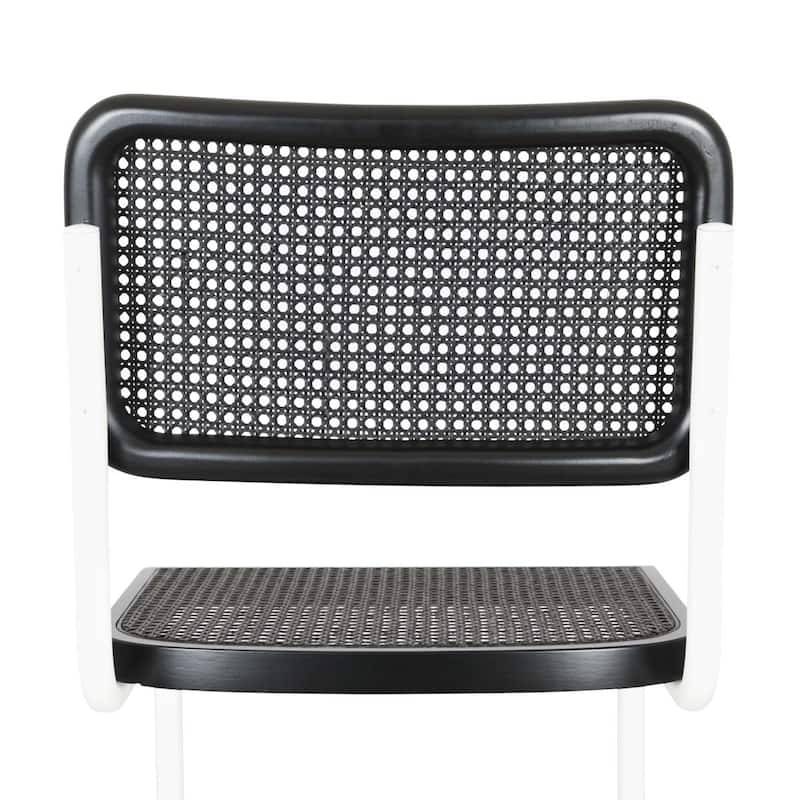 Breuer Chair Company Marcel Breuer Cesca Cane Cantilever Side Chair w/ White Steel Frame (Various Wood & Cane Colors)