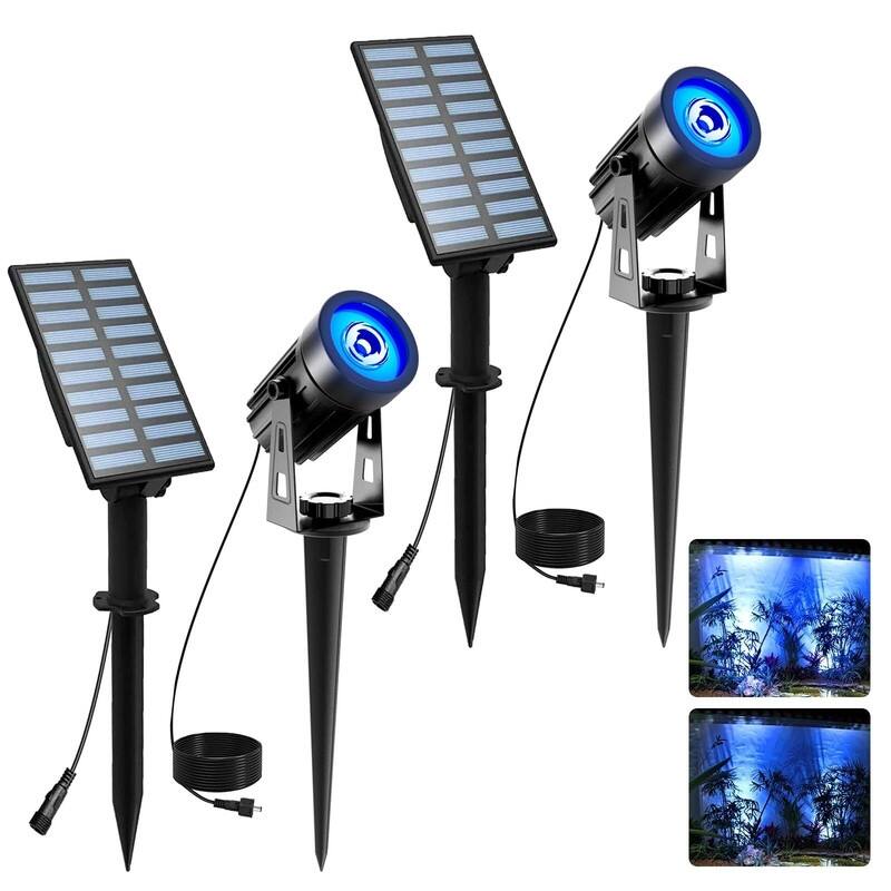 Solar Garden Spot Lights, LED Solar Landscape Light Outdoor - Blue - 2 Pack