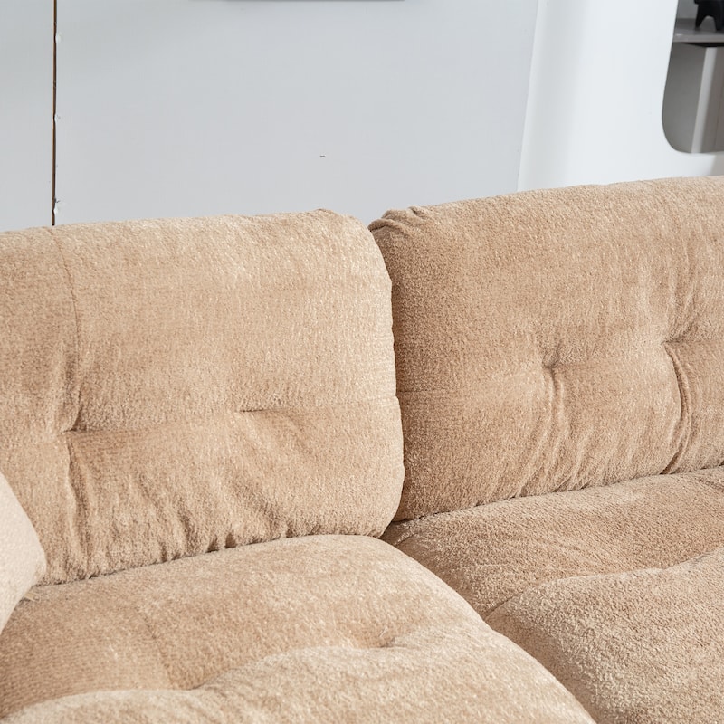 84" Upholstered 3-Seater Sofa with Memory Foam & Comfort Pillows
