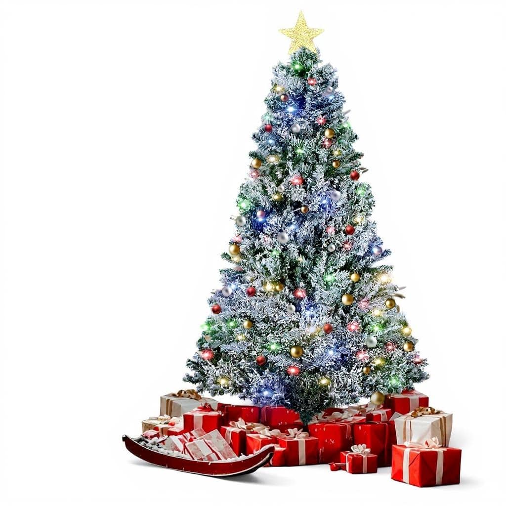 6.5ft Pre-Lit Artificial Tree Christmas Tree, 8 Modes, 720 Tips