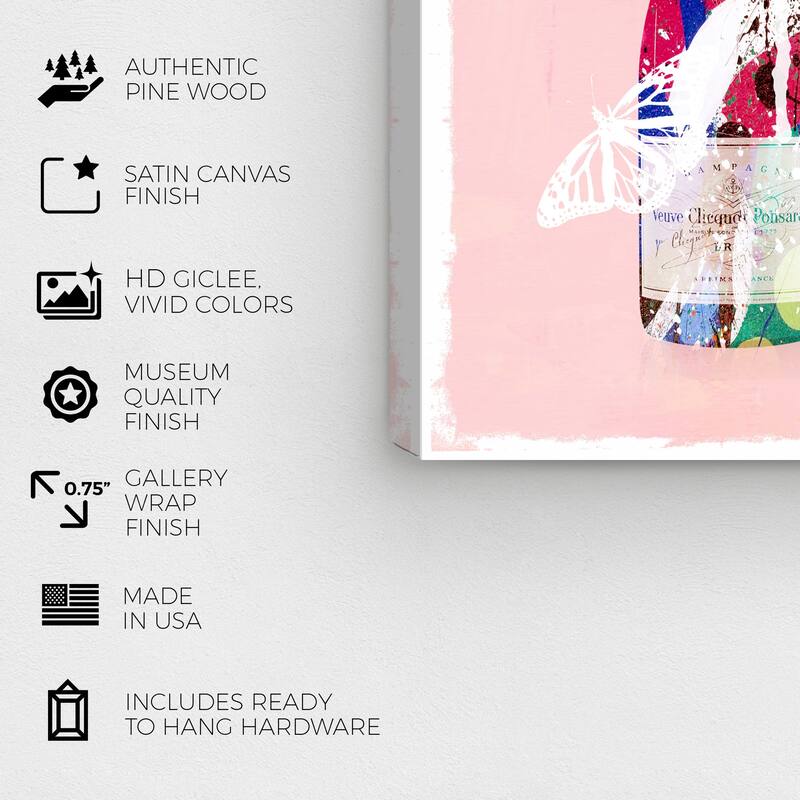 Wynwood Studio Canvas Drinks and Spirits Pastel Drinks For All Pink and Pastel Pink Wall Art Canvas Print