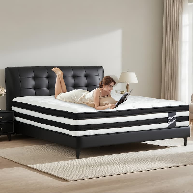 12-Inch Mattress w/Individual Pocket Spring, Zoned Memory Foam and Breathable Knitted Cover