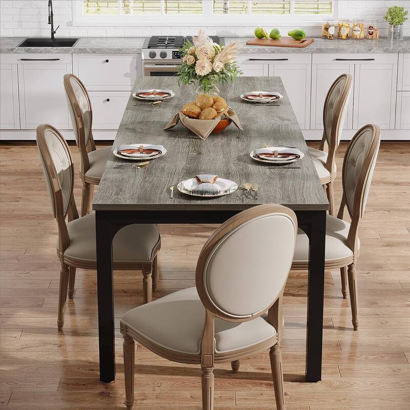 78.7" Rectangular Dining Table, Wood Kitchen Table for Home, Restaurant, Cafe, Office, Apartment, Bakery