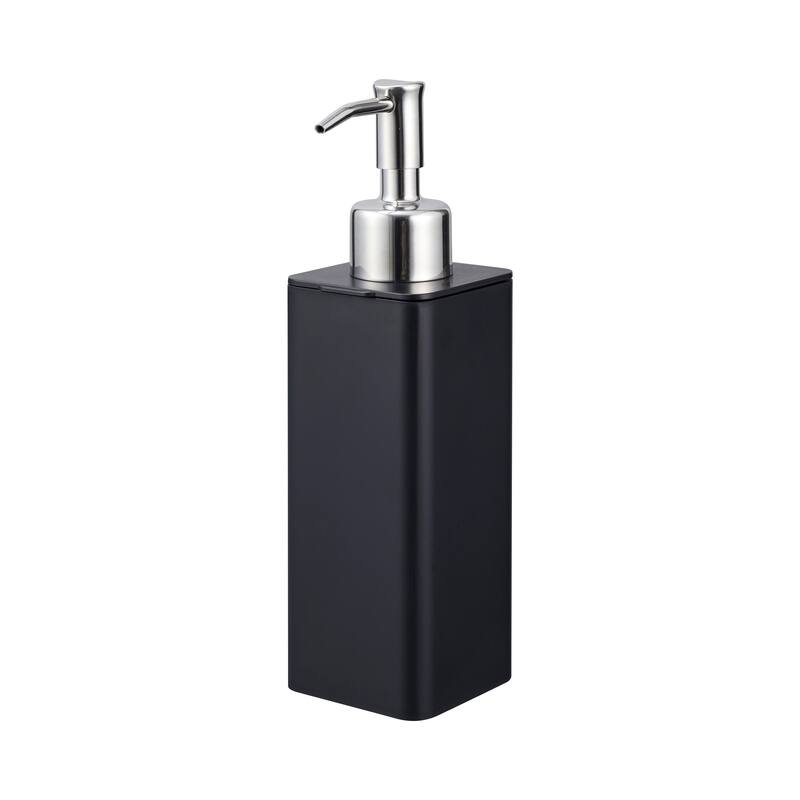 Yamazaki Home Hand Soap Dispenser, ABS Plastic, 8.5 fluid oz., 250 milliliters - L 2.76 x W 2.17 x H 7.68 inches - Black