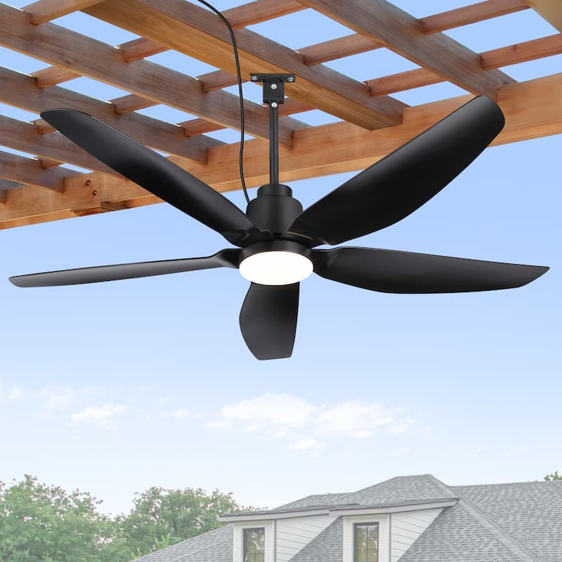 42"/52" Waterproof 5-Blade Outdoor Ceiling Fan with LED Light and Remote
