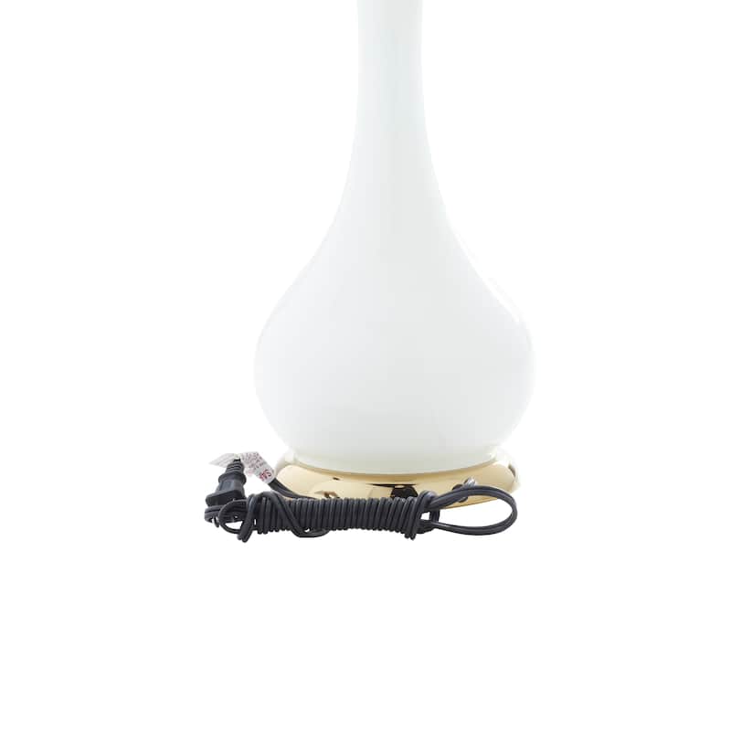 Metal Room Table Lamp with Gold Accents - Set of 2 White - Roche River Decor
