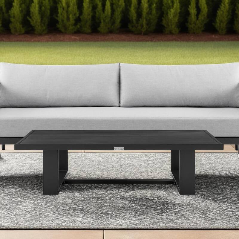 Alegria Black Aluminum 51" Outdoor Coffee Table