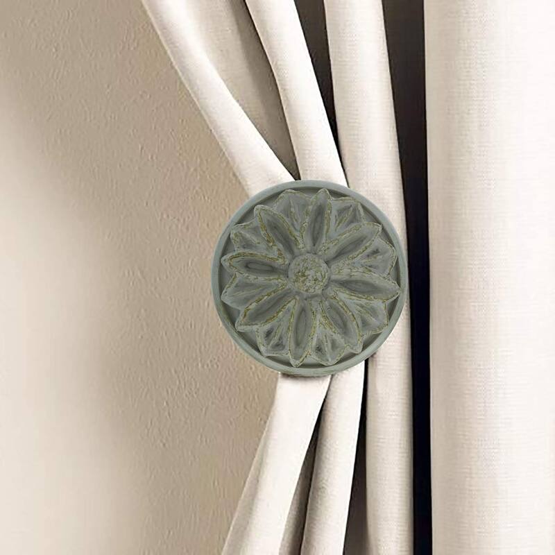 MERIVILLE Set of 2 Petal Window Drapery Medallion Holdbacks