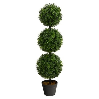 3' Boxwood Triple Ball Artificial Topiary UV - 6"