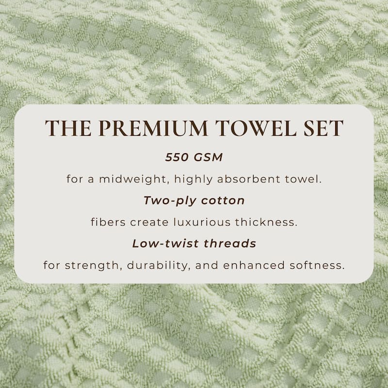Linery & Co. Cotton Diamond Waffle Texture Bath Towels