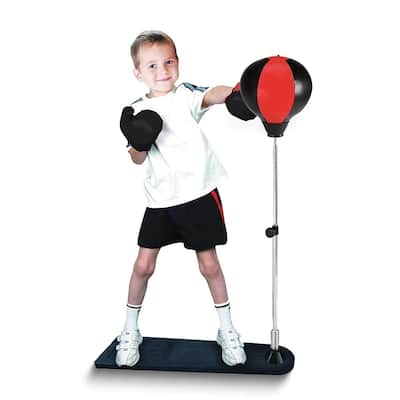 Curata ChildrenS Punching Ball Adjustable Stand Gloves and Inflation Pump Boxing Set