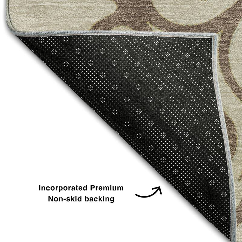 Premium Washable Super Soft Transitional Scroll Mayfield Rug