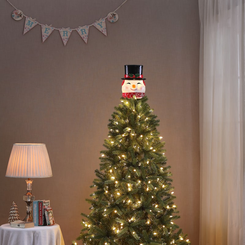 12 in. Blow Mold Lit Tree Topper - Snowman