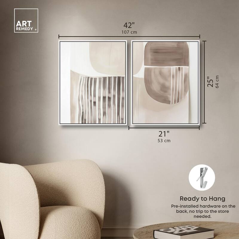 Elements of Quiet Canvas Set of 2 by Art Remedy