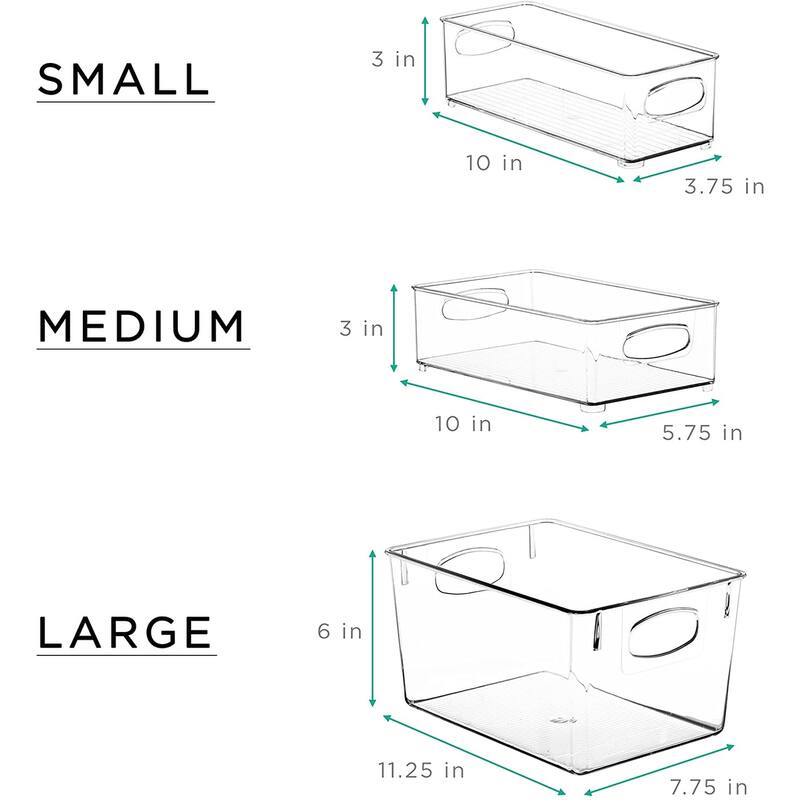Sorbus Multi-Size/Type/Pack Clear Bin Organizer Set for Kitchen, Fridge and Pantry
