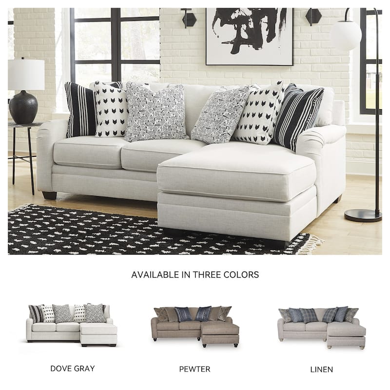 Signature Design by Ashley Huntsworth Dove Gray 2-Piece Sectional with Chaise - 95"W x 66"D x 38"H