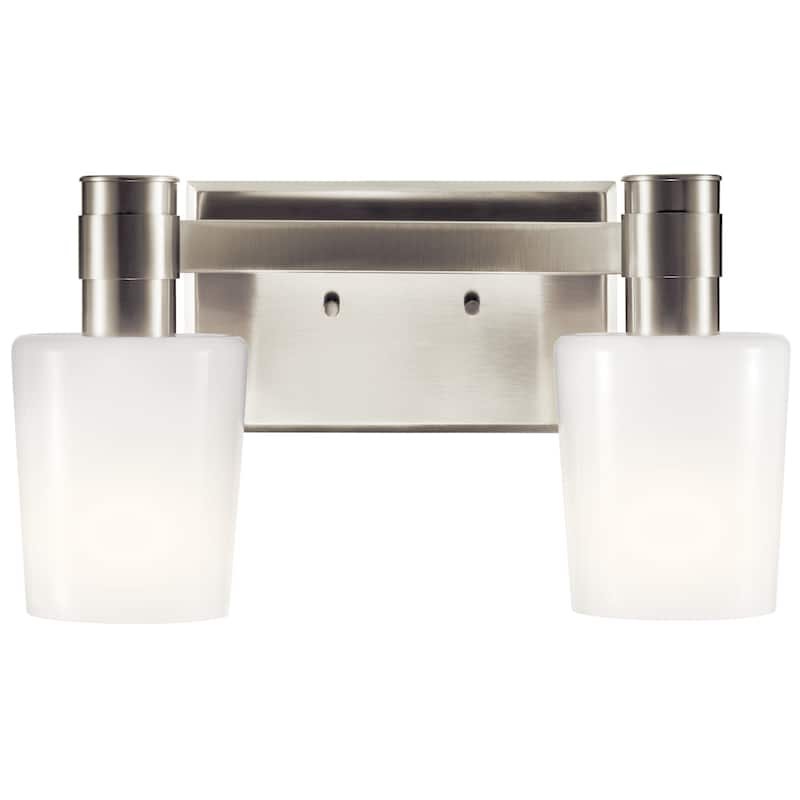 Adani 14.5 in. 2-Light Bathroom Vanity Light with Opal Glass