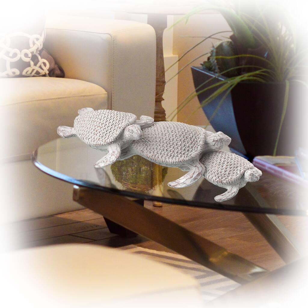 Resin 'Wicker' Sea Turtle Parade 21" - 21'