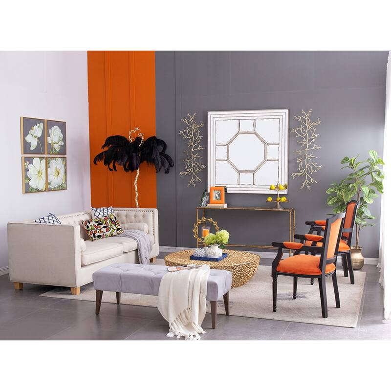 Mirrored Rectangular Console Table - 56.25" - Antique Gold