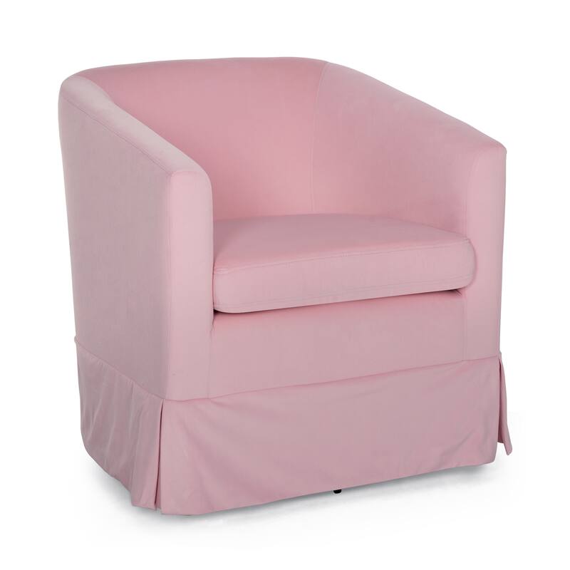 Solid Wood Frame Padded Seat Swivel Chair.