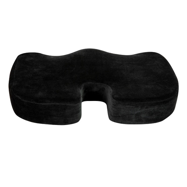 slide 5 of 11, Contoured Office Chair Cushion Memory Foam Black