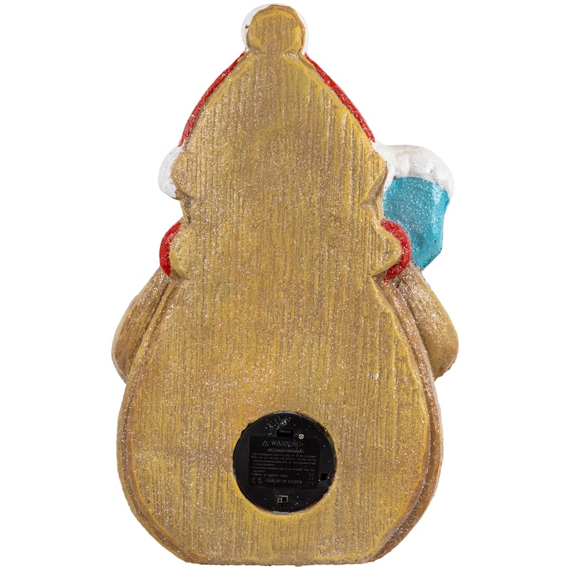 LED Lighted Gingerbread Snowman with Cookie Christmas Figure - 15.75"