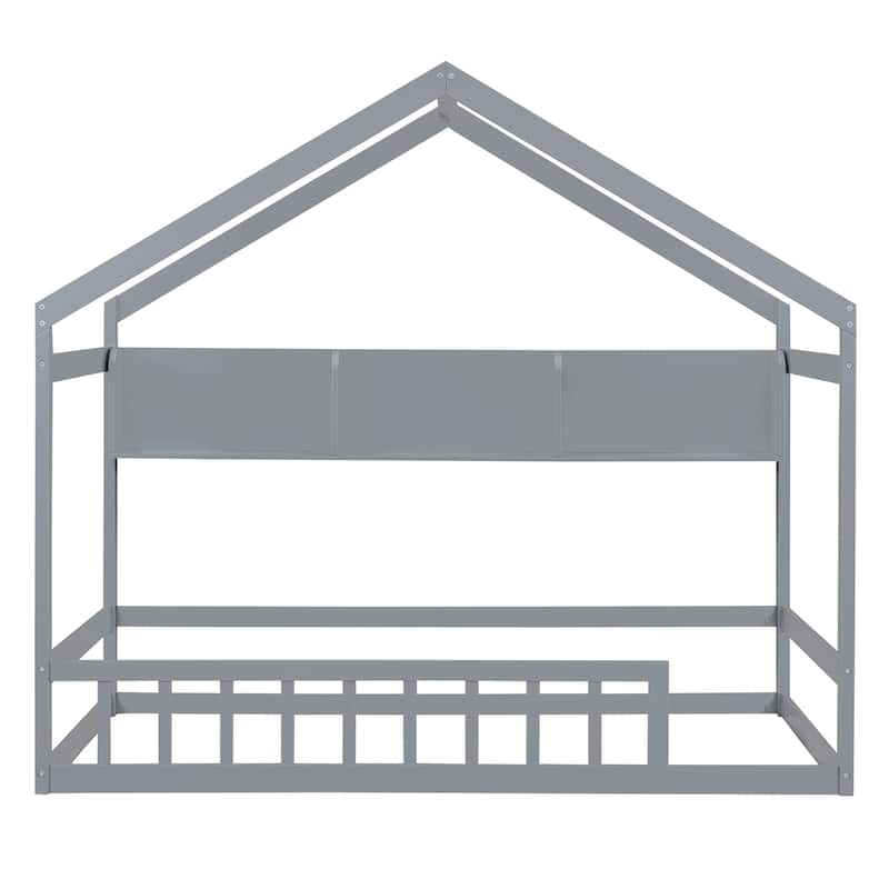Twin Floor Bed With Storage Shelves