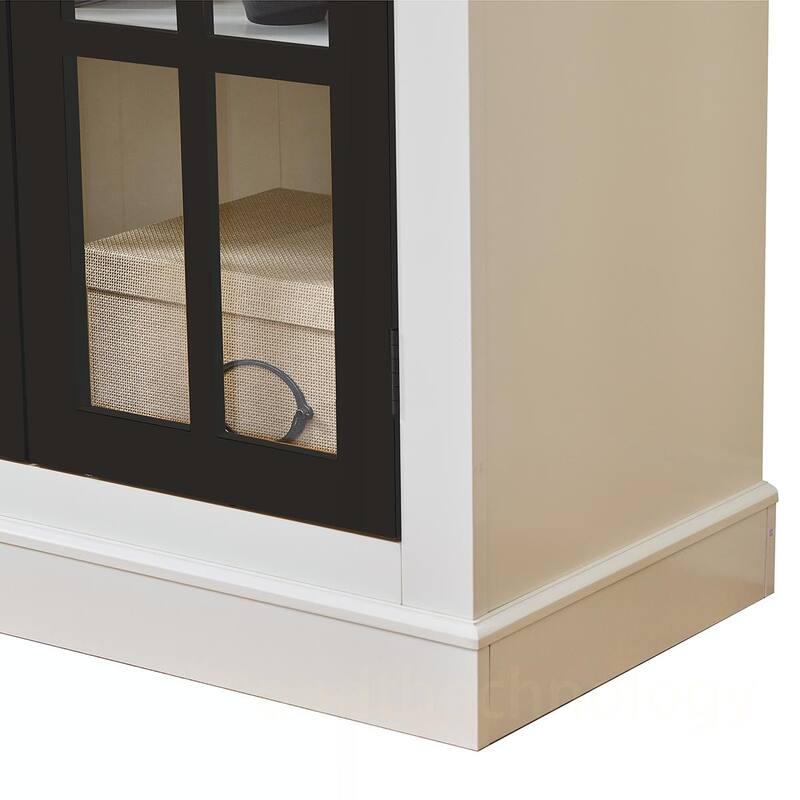 Glass Door Tall Storage Cabinet