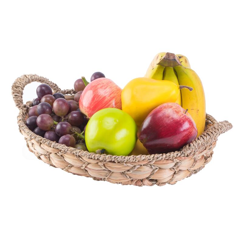Seagrass Fruit Bread Basket Tray with Handles