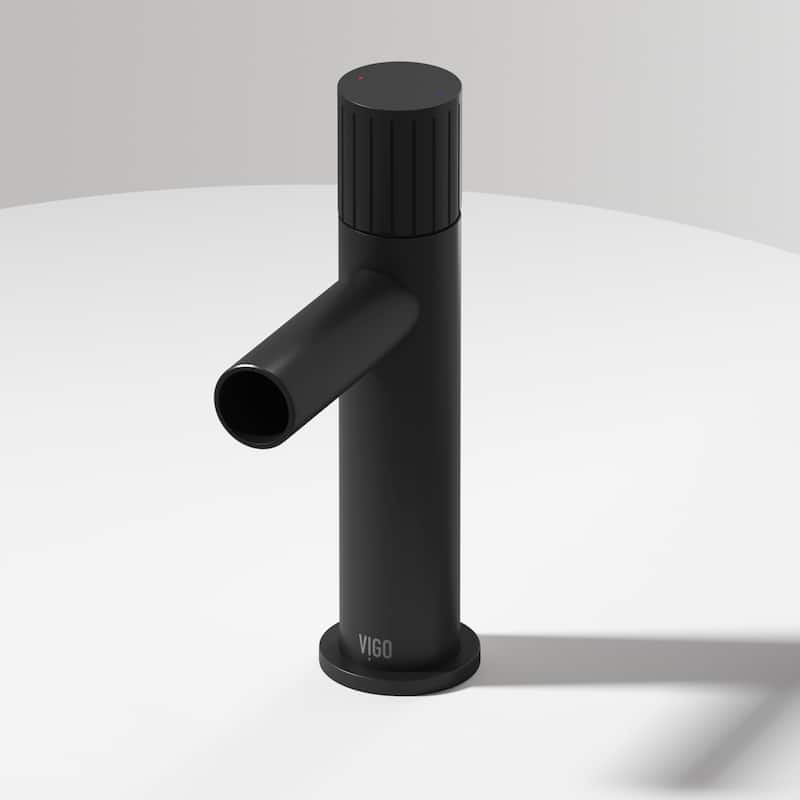 VIGO Ashford 8" H Single Handle Single Hole Bathroom Faucet - Without Extras - Matte Black