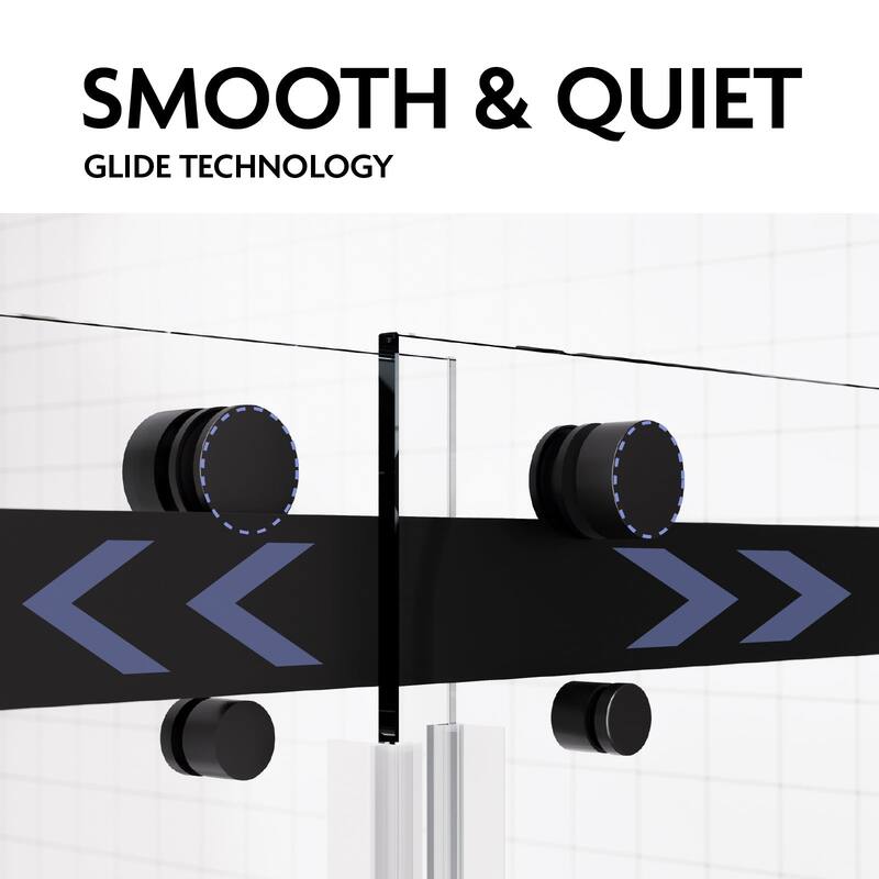 SP Series 68" - 72" W x 77" H Contemporary Frameless Double Sliding Shower Door with 3/8" Clear Tempered Glass