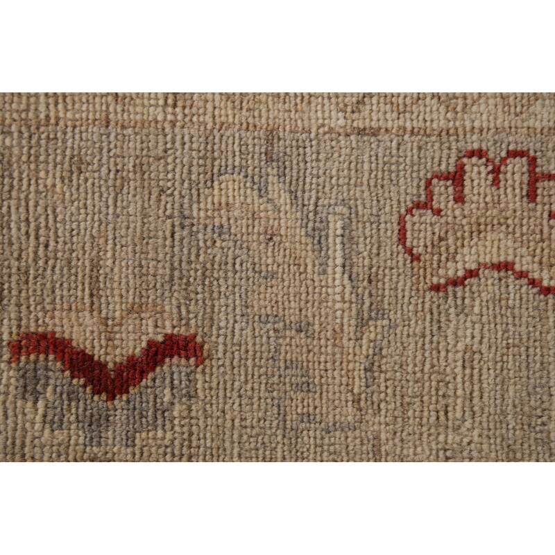 Vegetable Dye Oushak Turkish Area Rug Handmade Grey Wool Carpet - 8'4"x 9'11"
