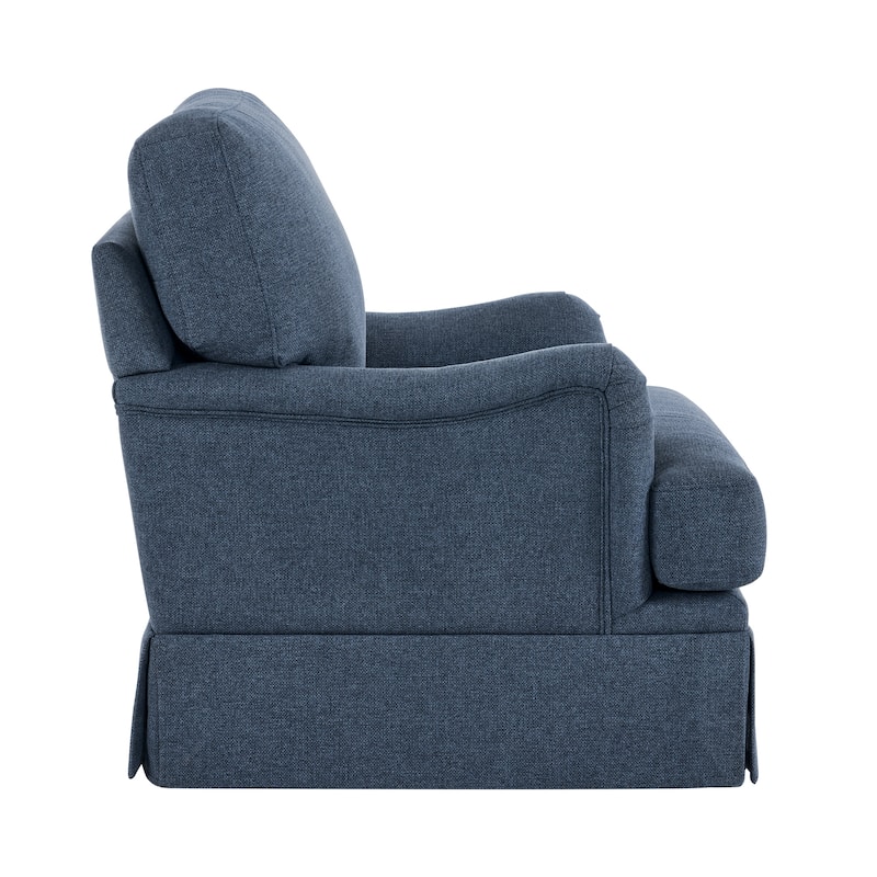 LUE BONA Deep Seat Single Sofa Fabric Swivel Armchair, Single-Seater Living Room Accent Chair
